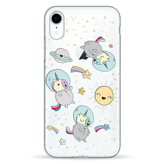 Чехол Pump Transperency для Apple iPhone XR (6.1") (Space Unicorns)