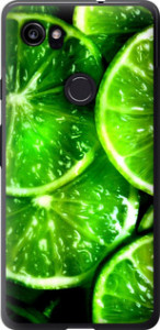 Чехол Зелёные дольки лимона для Google PixeL 2 XL
