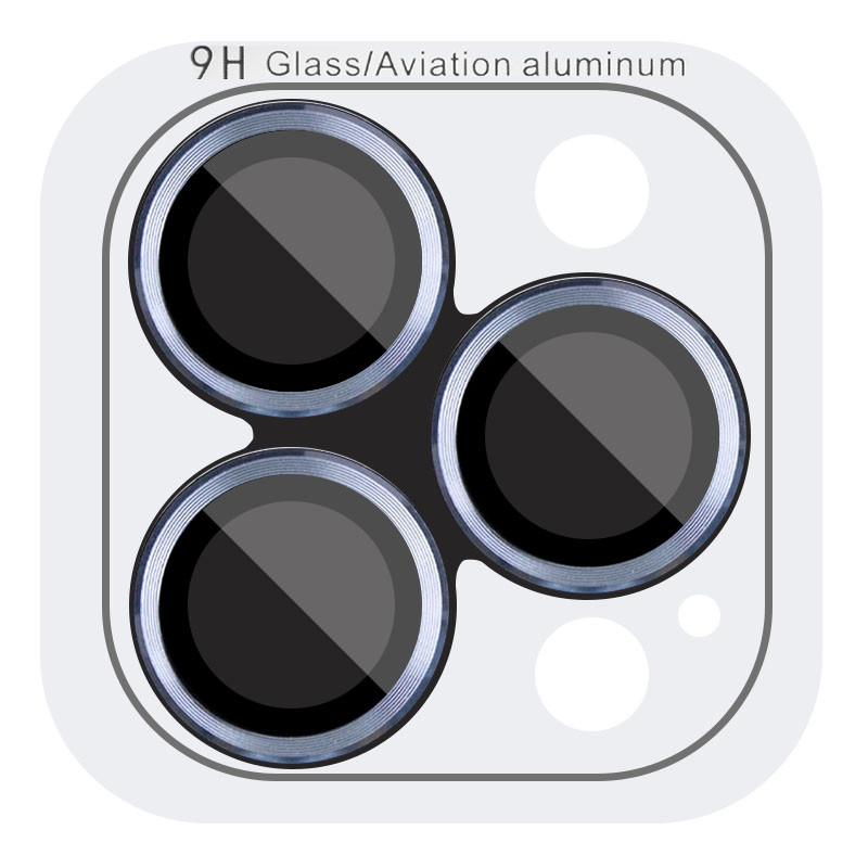 Захисне скло Metal Classic на камеру (в упак.) на Apple iPhone 13 Pro / 13 Pro Max (Блакитний / Sierra Blue)