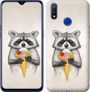 Чехол Енотик с мороженым для Realme 3 Pro