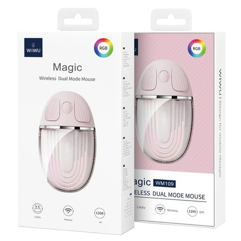 Фото Мышь беспроводная WIWU WM109 Bluetooth + 2.4G (Pink) на vchehle.ua