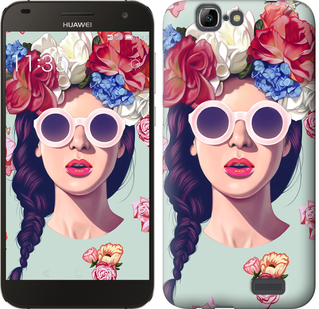 

Чехол Девушка с цветами для Huawei Ascend G7 95816