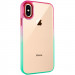 Чехол TPU+PC Fresh sip series для Apple iPhone XS Max (6.5") (Салатовый / Розовый)