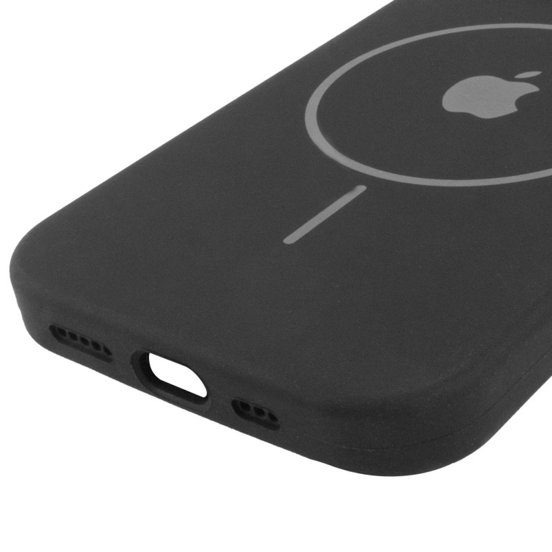 Купити Чохол Silicone Case Full Protective (AA) with Magnetic Safe на Apple iPhone 12 Pro Max (6.7") (Чорний / Black) на vchehle.ua