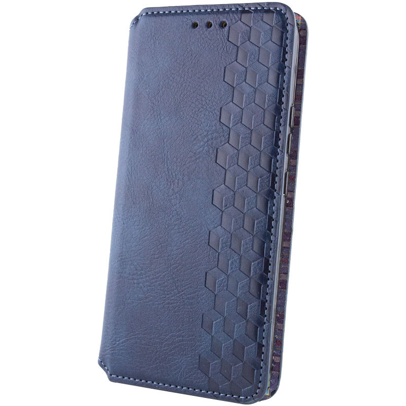 Фото Шкіряний чохол-книжка GETMAN Cubic (PU) на Xiaomi Redmi Note 13 Pro 4G / Poco M6 Pro 4G (Синій) на vchehle.ua