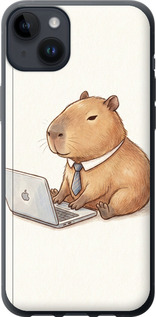 Чехол Funny Capybara CEO Working для iPhone 14 Plus