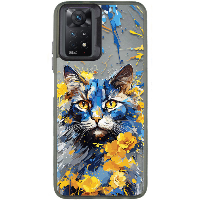 TPU+PC чохол TakiTaki Magic glow на Xiaomi Redmi Note 11 Pro 4G/5G / 12 Pro 4G (Cat / Black)