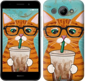 Чохол Зеленоокий кіт в окулярах для Huawei Y3 (2017)