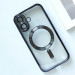 TPU чохол Fibra Chrome with Magnetic safe на Apple iPhone 16 (6.1") (Black) в магазині vchehle.ua