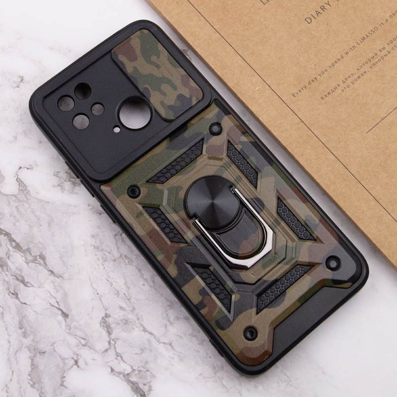 Купить Ударопрочный чехол Camshield Serge Ring Camo для Xiaomi Redmi 10C (Коричневый / Army Brown) на vchehle.ua