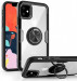 TPU+PC чехол Deen CrystalRing for Magnet (opp) для Apple iPhone 11 (6.1") (Бесцветный / Черный)