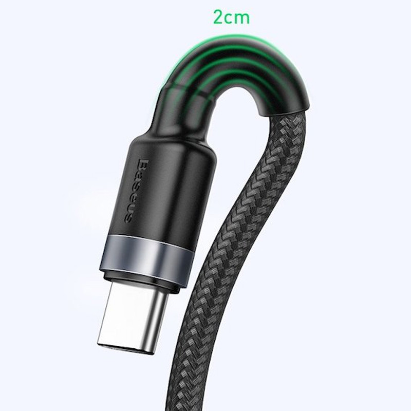 Фото Дата кабель Baseus Cafule QC Двосторонній Blind Interpolation USB Type-C 40W (1m) (CATKLF-PG) (Black) на vchehle.ua
