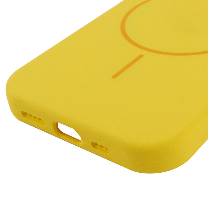Купити Чохол Silicone Case Full Protective (AA) NO LOGO with Magnetic Safe на Apple iPhone 14 (6.1") (Жовтий / Yellow) на vchehle.ua