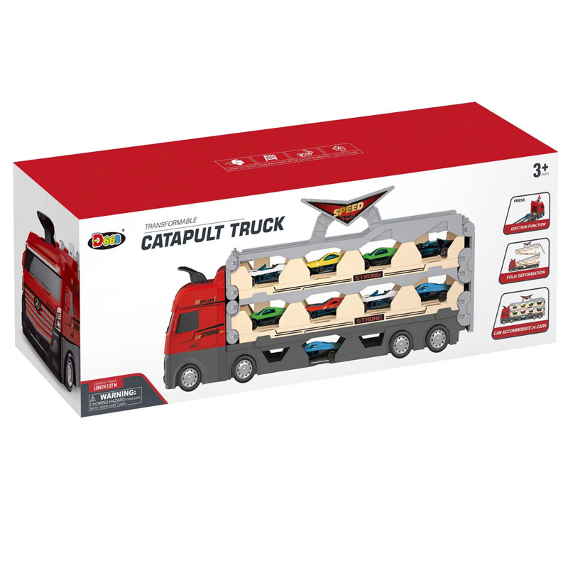 Игровой набор-грузовик SHT D663-T202 Catapult Truck + 8 small car (Colorful) в магазине vchehle.ua