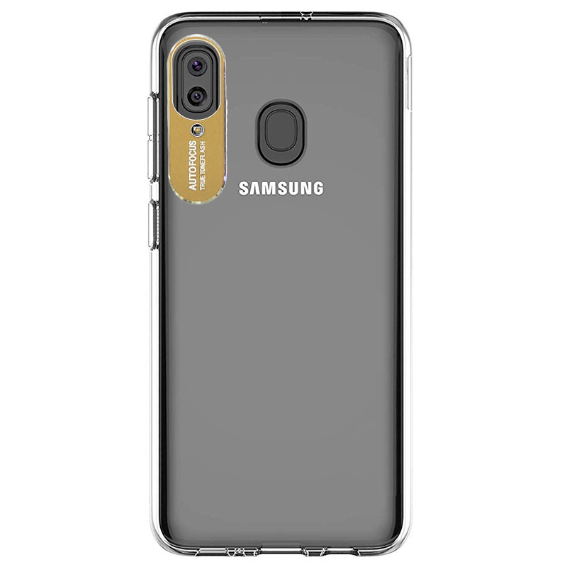 

TPU чохол Epic clear flash для Samsung Galaxy A30 (Прозорий / Золотий) 767115