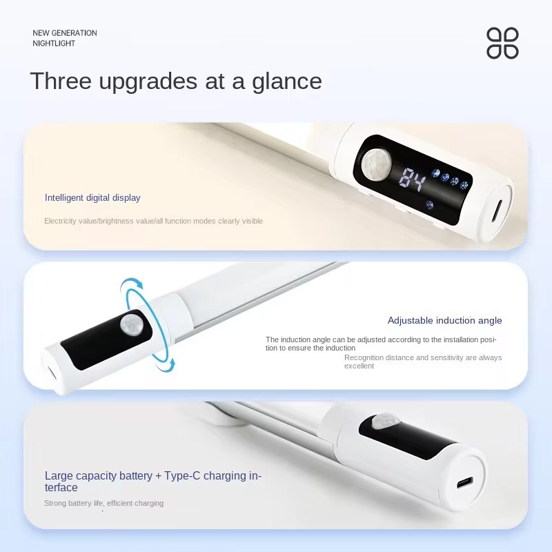 Фото Аккумуляторная LED лампа MZ-L2902 SE 1200mAh (29*27*380mm) с датчиком движения (White) в магазине vchehle.ua