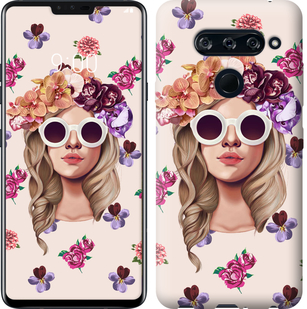 

Чехол Девушка с цветами v2 для LG V40 ThinQ 690577