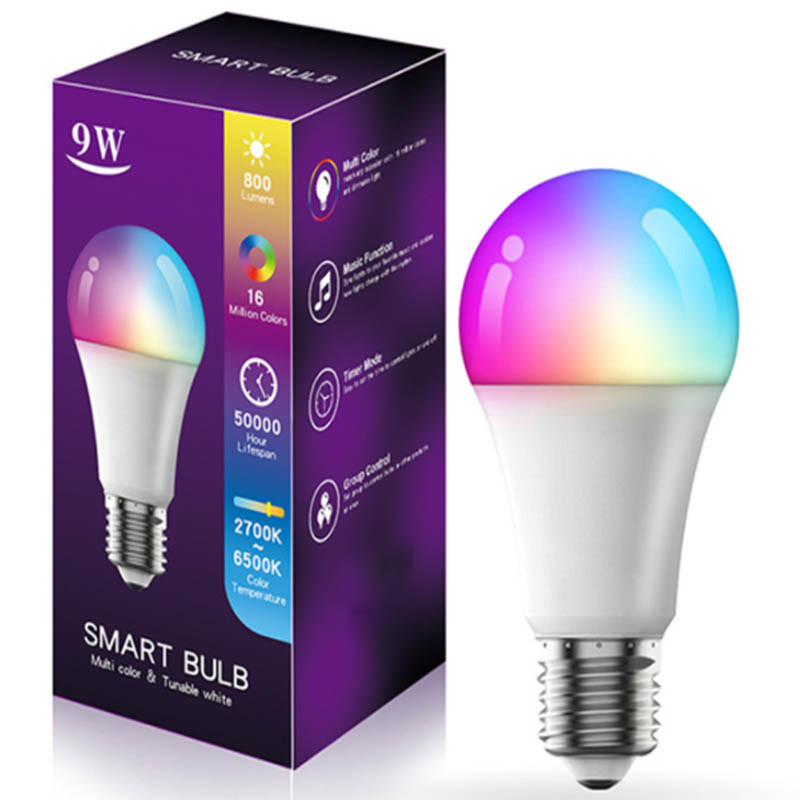 Светодиодная RGB лампочка Smart bulb light 1 with Bluetooth E27 with app (White)