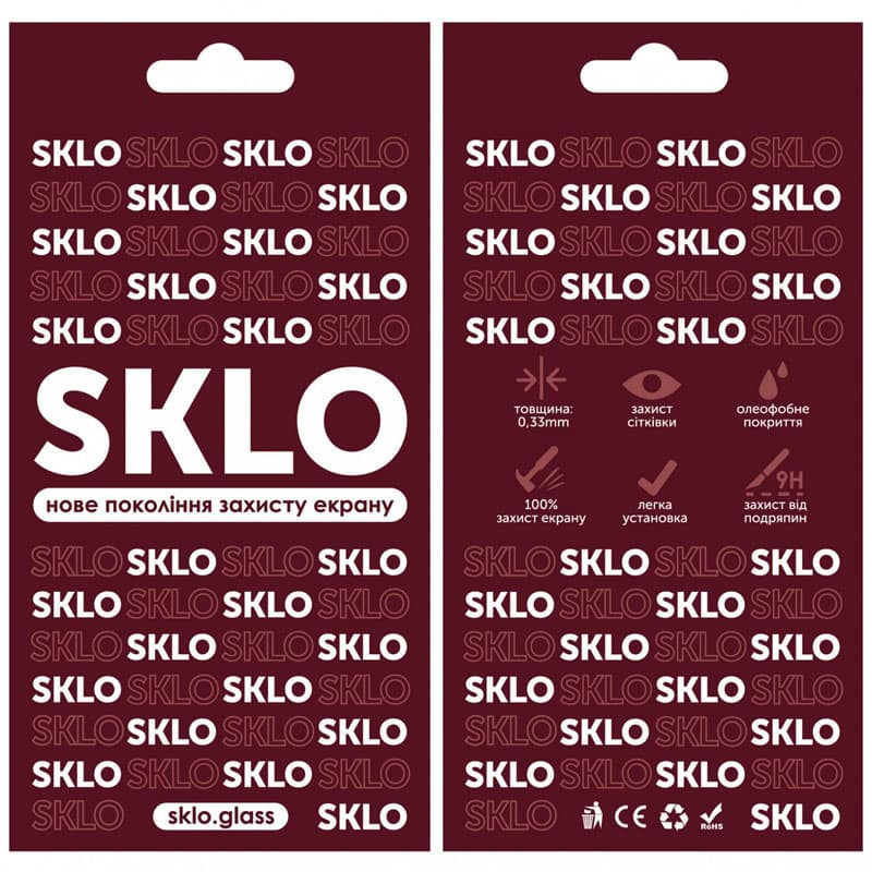 Защитное стекло SKLO 3D для Realme C53 / C51 / C61 4G / C63 4G / Note 50 / 60 / 60x (Черный) в магазине vchehle.ua