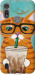 Чехол Зеленоглазый кот в очках для Motorola E6s
