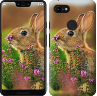 Чехол Кролик и цветы для Google Pixel 3 XL