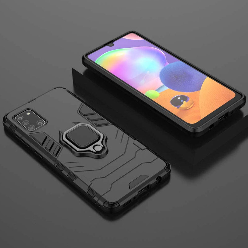 Замовити Ударостійкий чохол Transformer Ring for Magnet на Samsung Galaxy A31 (Чорний / Soul Black) на vchehle.ua