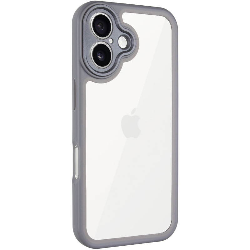 TPU чехол Transparent + Colour 1,5mm для Apple iPhone 16 (6.1") (Grey)