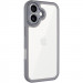 TPU чехол Transparent + Colour 1,5mm для Apple iPhone 16 (6.1") (Grey)