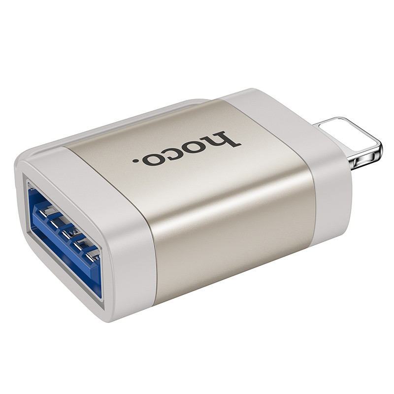 Фото Переходник Hoco UA31A OTG Lightning male to USB female (Gray) в магазине vchehle.ua