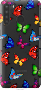 Чехол Красочные мотыльки для Samsung Galaxy A21