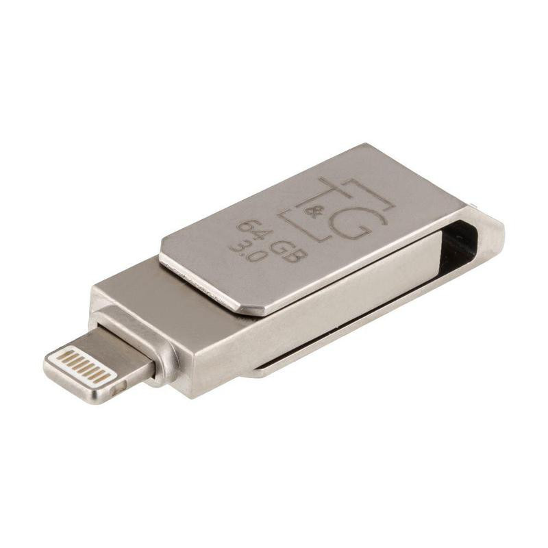 Фото Флеш-драйв T&G 008 Metal series USB 3.0 - Lightning 64GB (Серебряный) на vchehle.ua