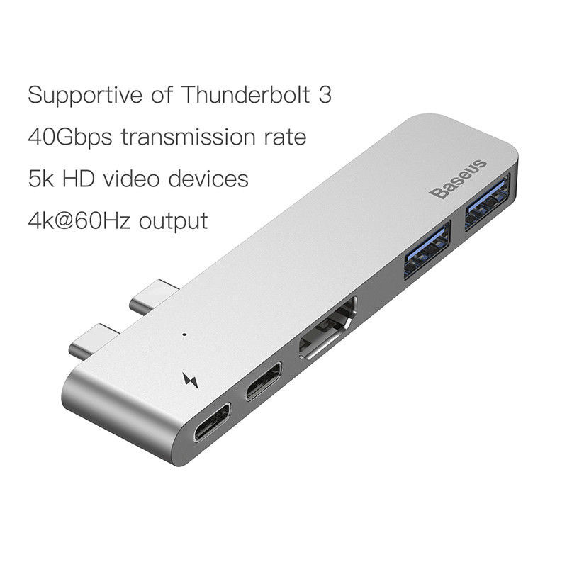 Уцінка Адаптер Baseus Thunderbolt C + Pro 7-in-1 Smart HUB (CAHUB-L0G) в магазині vchehle.ua