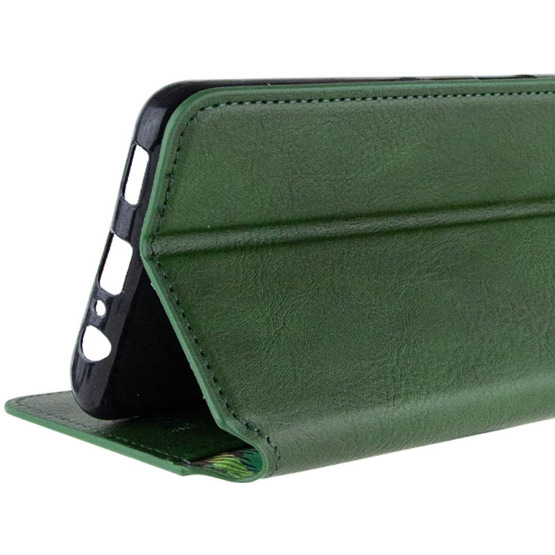 Купить Кожаный чехол-книжка GETMAN Cubic (PU) для Xiaomi Poco M7 (Зеленый) на vchehle.ua