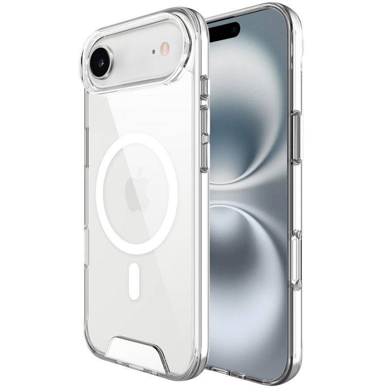 Фото Чехол TPU Space Case with Magnetic Safe для Apple iPhone 17 Air (6.6") (Прозрачный) на vchehle.ua