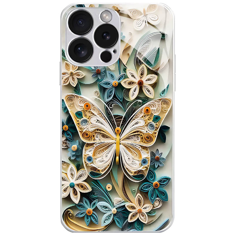 TPU+Glass чехол Nature для Apple iPhone 14 Pro Max (6.7") (Butterfly)