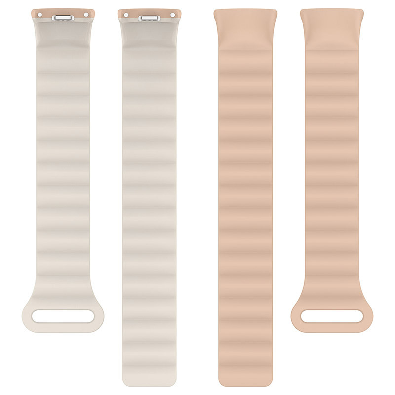 Ремешок Dual-color Magnetic для Xiaomi Mi Band 9/8 (Beige / White) в магазине vchehle.ua