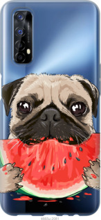Чехол Мопс и арбуз для Realme 7