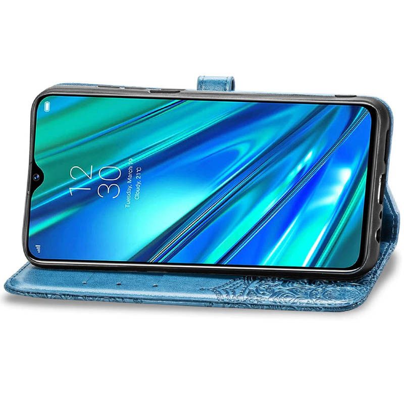 Купить Кожаный чехол-книжка Art Case с визитницей для Realme 5 / 6i (Синий) на vchehle.ua