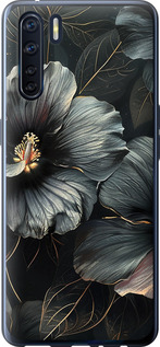 Чохол Чорні квіти на Oppo A91