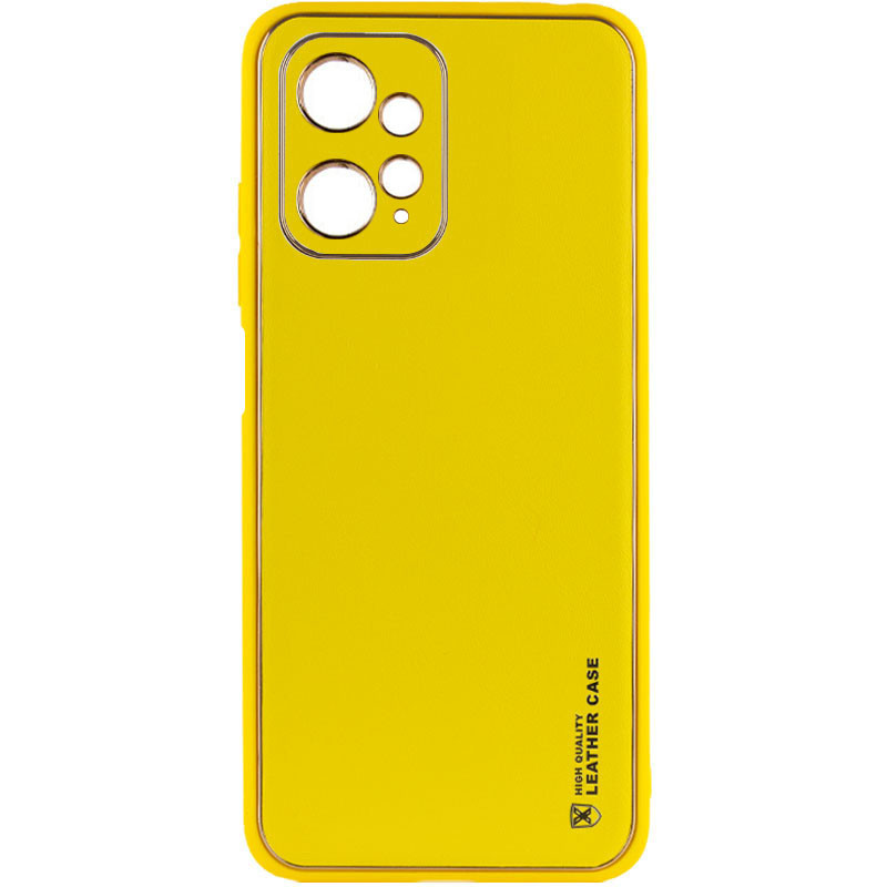 Кожаный чехол Xshield для Xiaomi Redmi Note 12 4G (Желтый / Yellow)