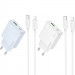 СЗУ Hoco C142A Direct PD20W+QC3.0 (1USB-A/1C) + кабель Type-C to Lightning