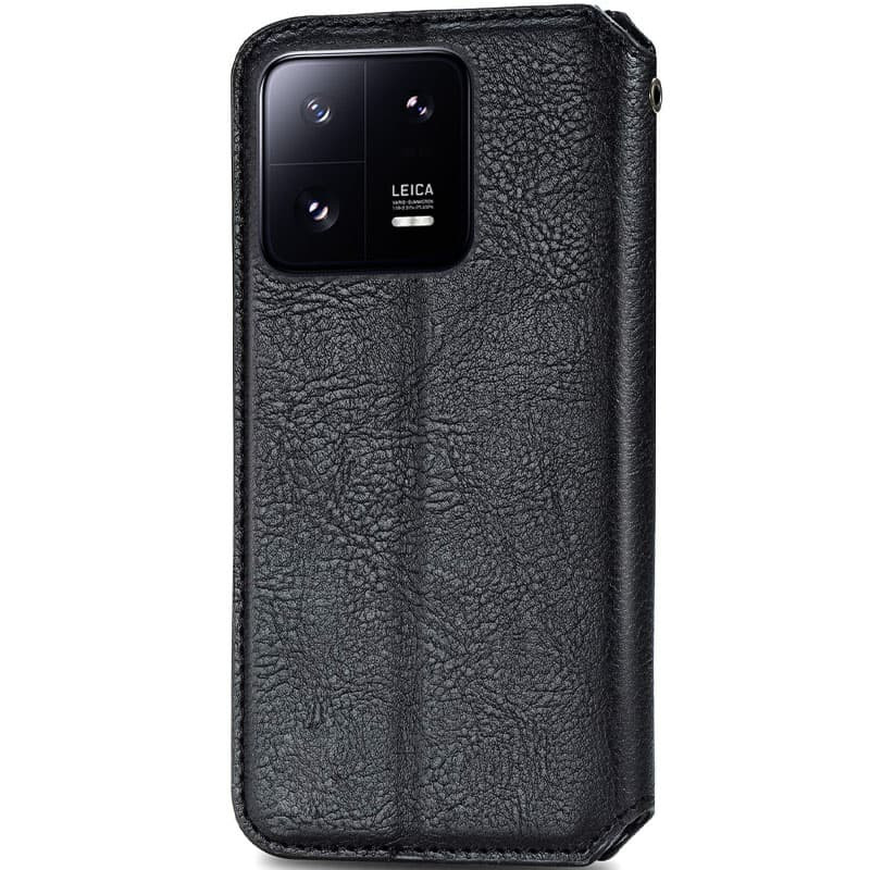 Фото Шкіряний чохол-книжка GETMAN Cubic (PU) на Xiaomi 13 (Чорний) на vchehle.ua