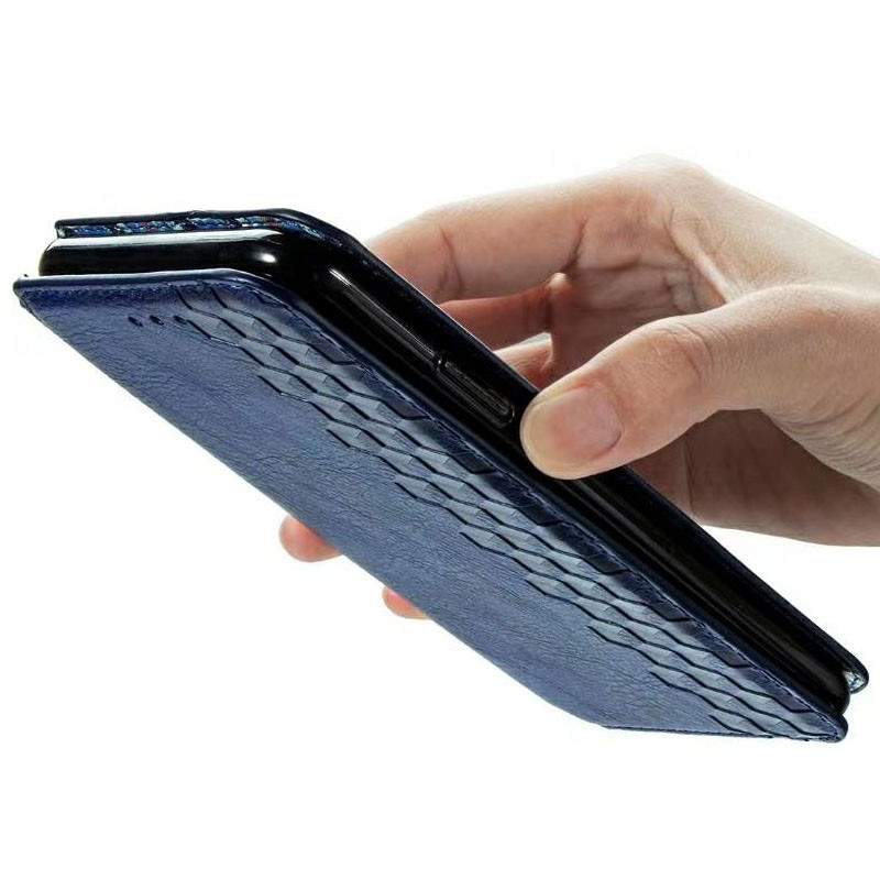 Фото Шкіряний чохол-книжка GETMAN Cubic (PU) на Xiaomi Redmi Note 9 / Redmi 10X (Синій) в маназині vchehle.ua