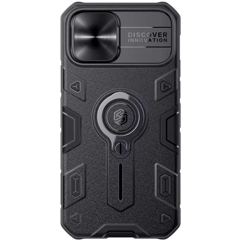 Фото TPU+PC чехол Nillkin Metal CamShield Armor no logo (шторка на камеру) для Apple iPhone 12 Pro / 12 (Black) в магазине vchehle.ua