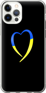 Чехол Жёлто-голубое сердце для iPhone 12
