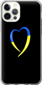 Чехол Жёлто-голубое сердце для iPhone 12