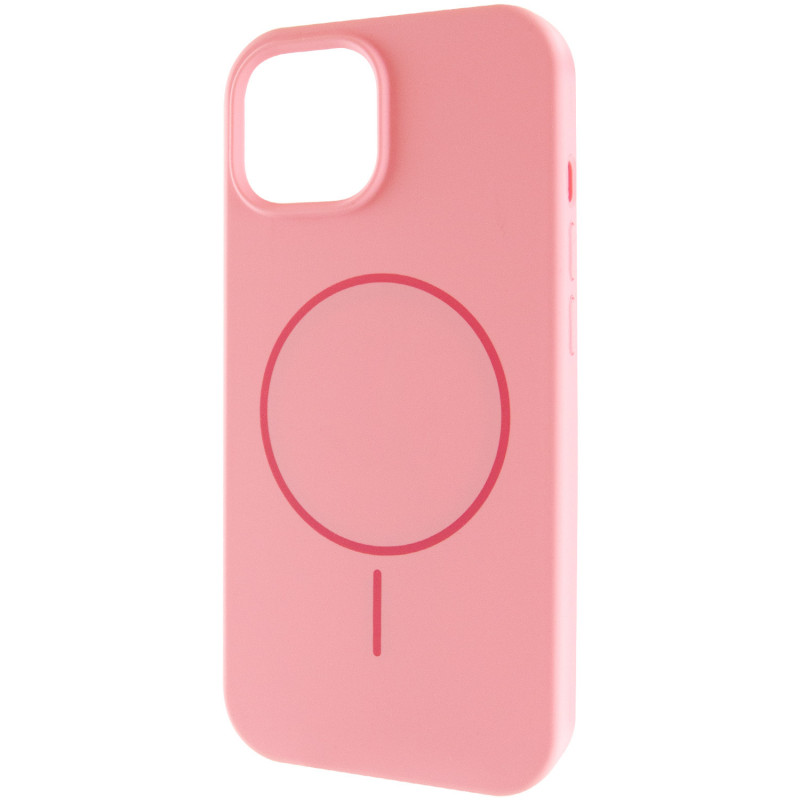 Чохол Silicone Case Full Protective (AA) NO LOGO with Magnetic Safe на Apple iPhone 15 (6.1") (Рожевий / Light pink)