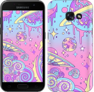 Чехол Розовая галактика для Samsung Galaxy A3 (2017)