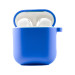 Силиконовый футляр с микрофиброй для наушников Airpods 1/2 (Синий / Royal blue)