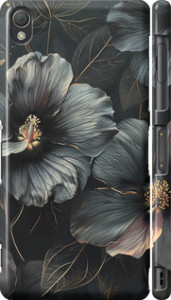 Чехол Черные цветы для Sony Xperia Z3 Dual